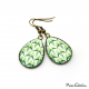 Teardrop earrings - Art deco collection - Shades of green