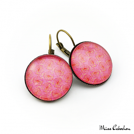 Pink earrings - Dandelion flowers