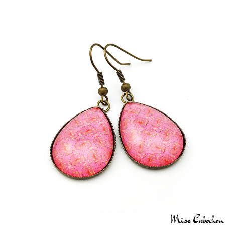 Pink cabochon earrings