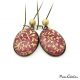 Dangle earrings - Purple - Golden - Japanese inspiration
