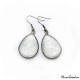 Cabochon earrings - Silver glitter