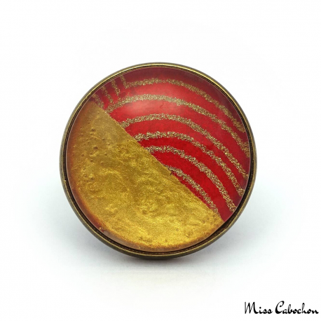 Two-tone ring red and gold