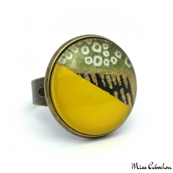 Japanese sytle ring - Yellow, green and gold