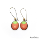 Dangle earrings - Green Moon on Orange