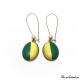 Two-tone Dangle earrings - Green and Golden