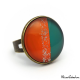 Trendy ring - Green and Orange