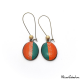 Trendy dangle earrings - Green and Orange