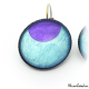 Round earrings - Purple Moon on Blue