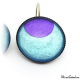 Round earrings - Purple Moon on Blue