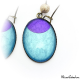 Dangle earrings - Purple Moon on Blue