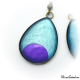 Teardrop earrings - Purple Moon on Blue