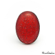 Glitter red oval ring