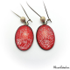 Glitter red dangle earrings
