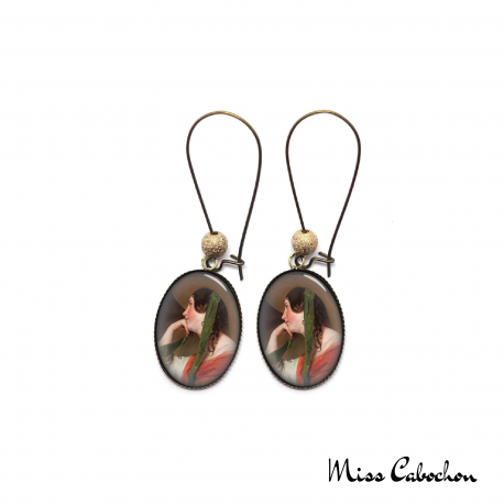 Earrings "The young woman with a hat"