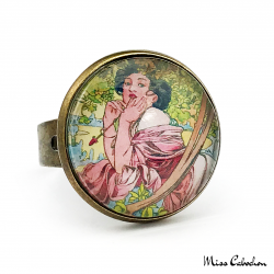 1920s style jewelry "July by Alfons Mucha"