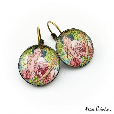 Art deco style jewelry "July by Alfons Mucha"