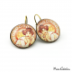 Round earrings "Topaz" - Art Nouveau collection