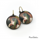 Figurative earrings "The young woman with a hat"